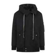 Rick Owens Hooded Long Bomber Black, Herr