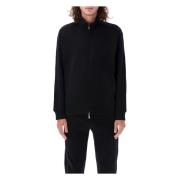 Emporio Armani Svart Stickad Dragkedja Track Jacket Black, Herr