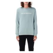 Emporio Armani Logotyp Stickat Silver Sweatshirt Aw24 Blue, Herr