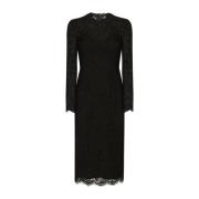 Dolce & Gabbana Elegant Svart Klänning för Kvinnor Black, Dam