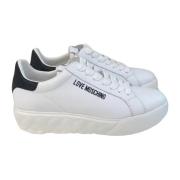 Love Moschino Hjärta Sneakers Vit Kontrast Sula Snörning White, Dam