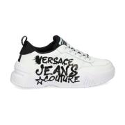 Versace Jeans Couture Vita Sneakers för Män Aw24 White, Herr