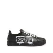 Versace Jeans Couture Svarta Sneakers för Män Aw24 Black, Herr