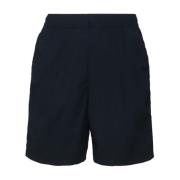 Stone Island Svarta Shorts med Elastisk Midja Tillverkade i Italien Bl...