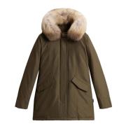 Woolrich Mörkgrön Arctic Raccoon Parka Green, Dam