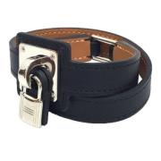 Hermès Vintage Pre-owned Laeder armband Black, Dam