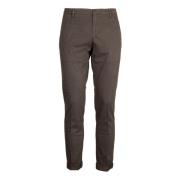 Dondup Slim Fit Chino Byxor med Bältesöglor Brown, Herr