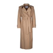 Harris Wharf London Stilren lång trenchcoat för dam Beige, Dam