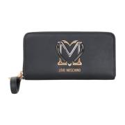 Love Moschino Svart plånbok med metalliskt logotyp Black, Dam