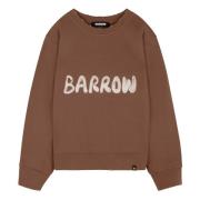 Barrow Distressed Crewneck Sweatshirt med Jacquard Label Brown, Unisex