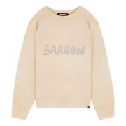 Barrow Sliten Crewneck Sweatshirt med Jacquard Label Beige, Unisex