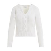 Max Mara Vit Tröja för Kvinnor Aw24 White, Dam