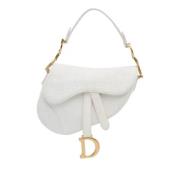 Dior Vintage Pre-owned Canvas axelremsvskor White, Dam