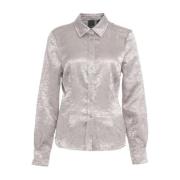 Pinko Satinblus med Kentkrage Gray, Dam