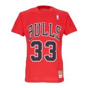 Mitchell & Ness Chicago Bulls Tee Scottie Pippen No 33 Red, Herr