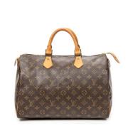 Louis Vuitton Vintage Pre-owned Belagd canvas handvskor Brown, Dam