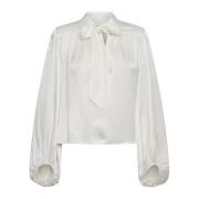 Designers Remix Elegant Lucille Bow Blouse Beige, Dam