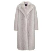 Cesare Gaspari Lyxig Faux Fur Coat Natalie - Vit White, Dam