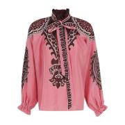 La DoubleJ Blommig Blus Pink, Dam