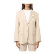 Max Mara Weekend Beige Bomull Jersey Blazer Beige, Dam