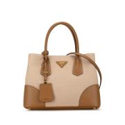 Prada Vintage Pre-owned Canvas handvskor Beige, Dam