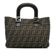 Fendi Vintage Pre-owned Canvas handvskor Brown, Dam