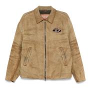 Diesel Brun Vadderad Jacka med Vintage Stil Brown, Herr