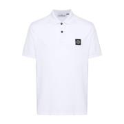 Stone Island Vit Pikétröja med Kompasslogotyp White, Herr