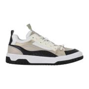 Armani Exchange Svarta Läder Sneakers Logotyp Tunga Multicolor, Dam