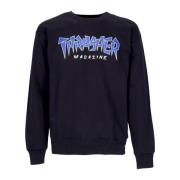 Thrasher Jagged Logo Crewneck Sweatshirt Svart/Blå Black, Herr