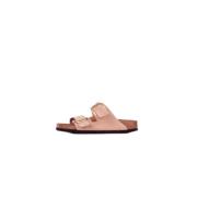 Birkenstock Logo Sidospänne Gummisula Sandaler Beige, Dam