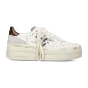 Premiata Vita Läder Sneakers Hög Sula White, Dam