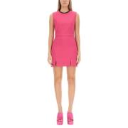 Msgm Cut Out Klänning, Slim Fit, Tillverkad i Italien Pink, Dam