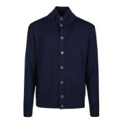 Ballantyne Klassisk Turtle Neck Cardigan Blue, Herr