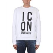 Dsquared2 Sweatshirt med logotryck White, Herr