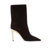 Jimmy Choo Svarta Mocka Ankelboots Black, Dam