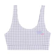 Vans Gingham Bralet Lavender Top Purple, Dam