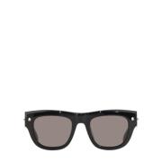 Alexander McQueen Italiensktillverkade Acetat Solglasögon Black, Herr