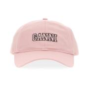 Ganni Logo Baseballkeps 100% Bomull Kina Purple, Dam