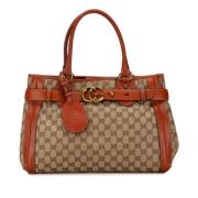 Gucci Vintage Pre-owned Canvas gucci-vskor Beige, Dam