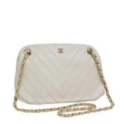 Chanel Vintage Pre-owned Laeder handvskor White, Dam