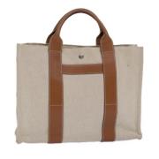 Hermès Vintage Pre-owned Canvas handvskor Beige, Dam