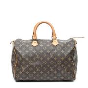 Louis Vuitton Vintage Pre-owned Belagd canvas handvskor Brown, Dam