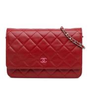 Chanel Vintage Pre-owned Laeder crossbodyvskor Red, Dam