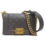 Chanel Vintage Pre-owned Tyg axelremsvskor Gray, Dam