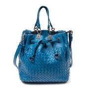 Bottega Veneta Vintage Pre-owned Laeder axelremsvskor Blue, Dam