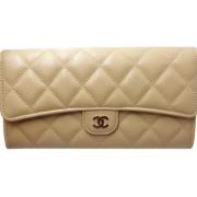 Chanel Vintage Pre-owned Laeder plnbcker Beige, Dam