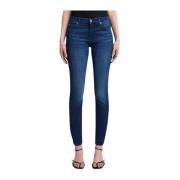 7 For All Mankind Supersmala Svarta Skinny Jeans Blue, Dam