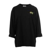 Moschino Långärmad Grafisk T-shirt Svart Black, Dam