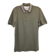 Brunello Cucinelli Army Green Cotton Pique Polo Shirt Green, Herr